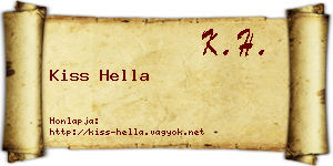 Kiss Hella névjegykártya